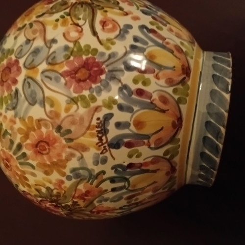 Sevillarte vase handmade colorful with artist signature like new