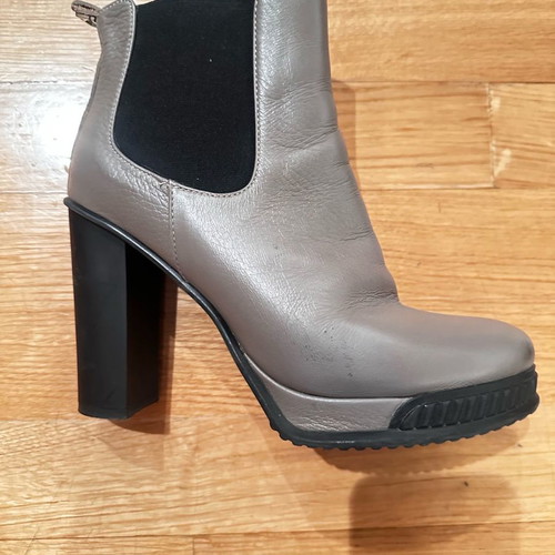 Atos Lombardini leather ankle boots gray melange used, size 39