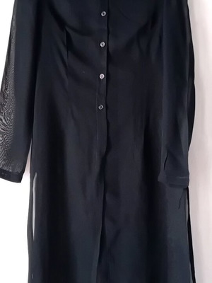 Transparent black long shirt tunic caftan M like new