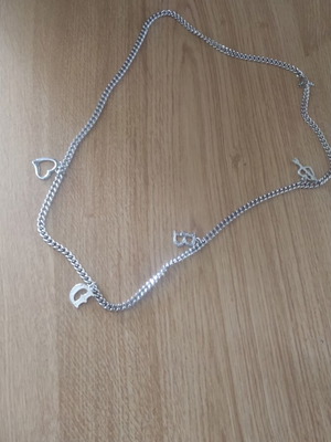 Metal Chain polymorphic style 90cm like new with 4 different pendants