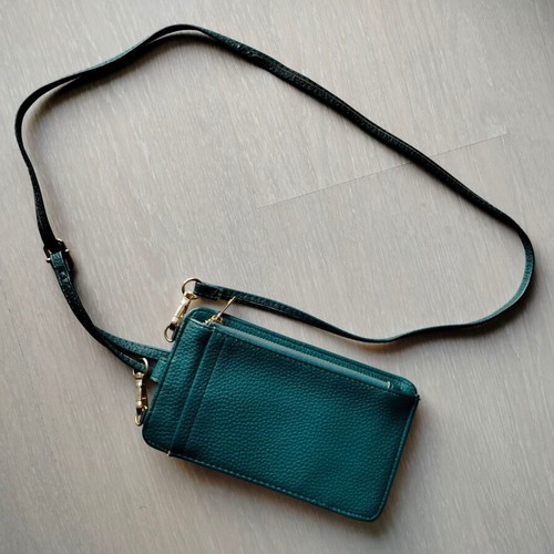 Crossbody bag new green for mobile with compartments