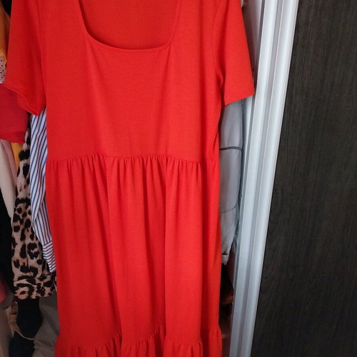OVS coral dress new with square bust