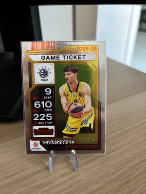 2025-26 Panini Contenders EuroLeague Game Ticket Roman Sorkin Parallel /275