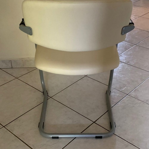 SATO collaboration chairs Club model new, leather, beige, pack of 6