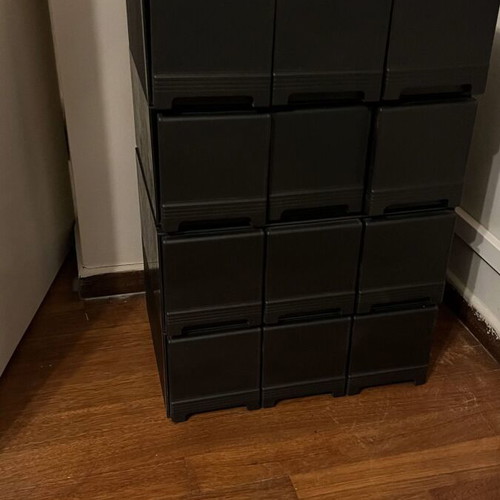 CD/DVD storage drawers like new, set of 4 stackable