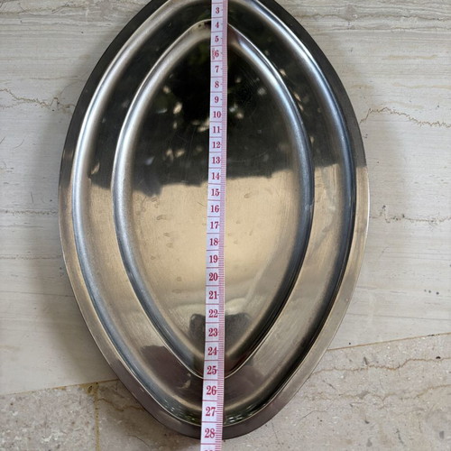 Stainless steel serving platter, oval 28 x 17 cm