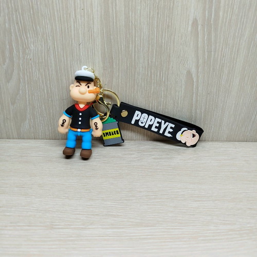 Popeye keychain new, multicolor soft rubber