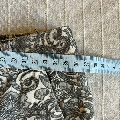 Atmosphere Textured Jacquard Brocade Trousers luxury size S black grey floral damask