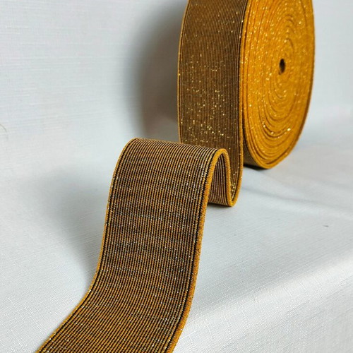 Elastic belt tape 6.2cm gold-mustard Palatino new 1 meter