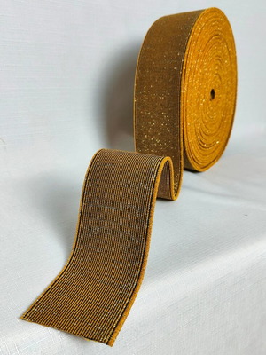Elastic belt tape 6.2cm gold-mustard Palatino new 1 meter