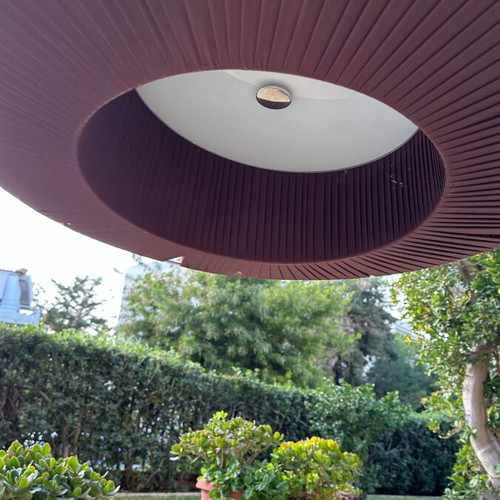 Fabric pendant light used