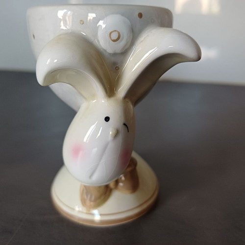 Ceramic bunny egg holder like new, Easter decoration