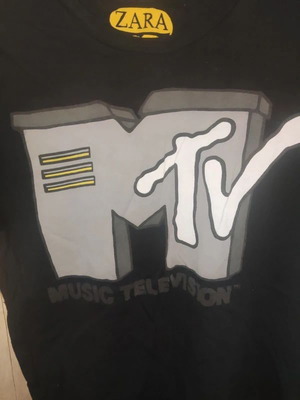 Zara MTV T-shirt, medium, black and grey