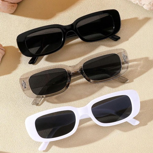 Set of 3 vintage sunglasses new, black, white, transparent