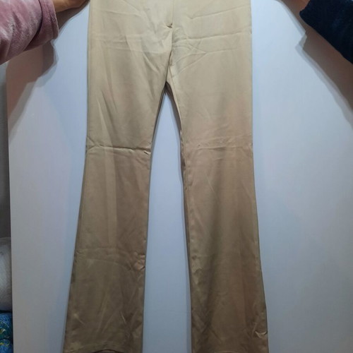 Women's satin pants new, gold color, size L, brand IF