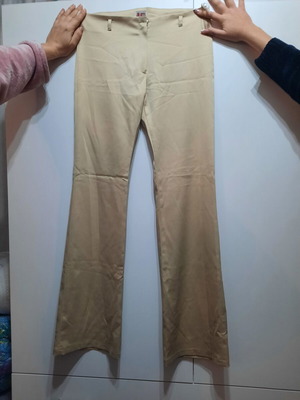 Women's satin pants new, gold color, size L, brand IF