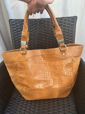 Ferre Vintage handbag used, calf leather, 50x34x16 cm