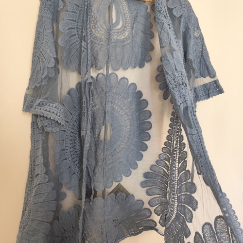 Blue beach kimono XXXL used with lace
