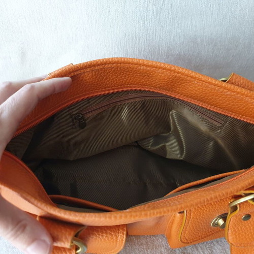 Orange shoulder bag new synthetic leather