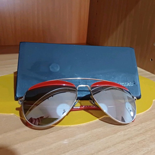 Alain Mikli A04004 mirror sunglasses like new, red and silver