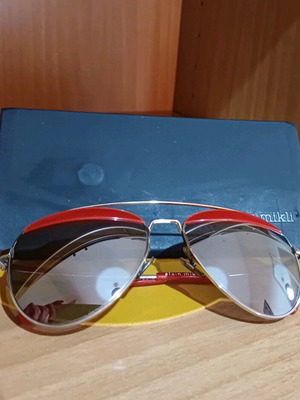 Alain Mikli A04004 mirror sunglasses like new, red and silver