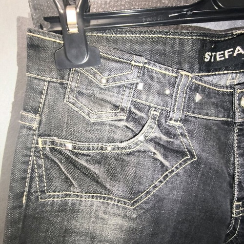 Stefanel Y2K Capri Studded Jeans like new, dark gray