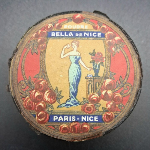 Vintage Bella de Nice Poudre de Riz powder box used, full