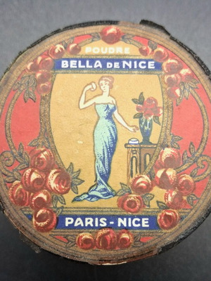 Vintage Bella de Nice Poudre de Riz powder box used, full