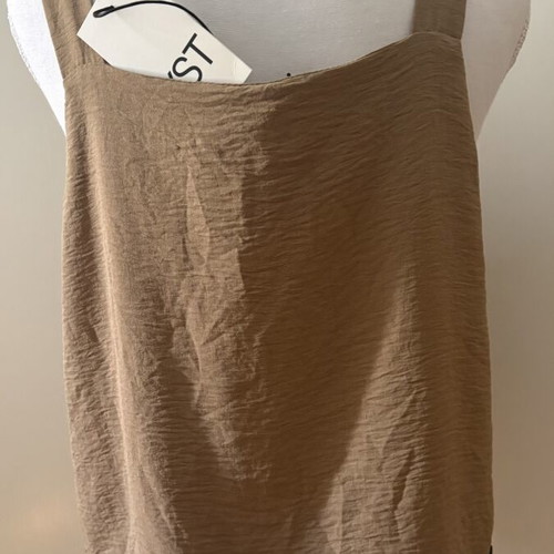 Sleeveless blouse one size, new, beige and brown