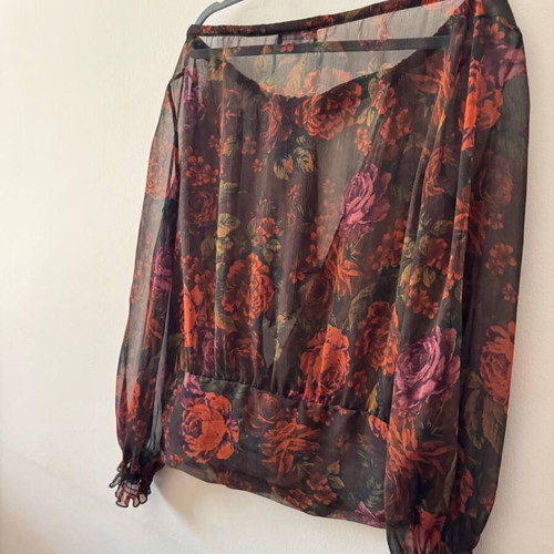 BSB Floral Sheer Blouse M Like New