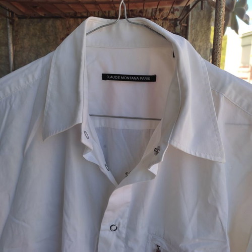 Claude Montana Paris vintage shirt used, size M, white