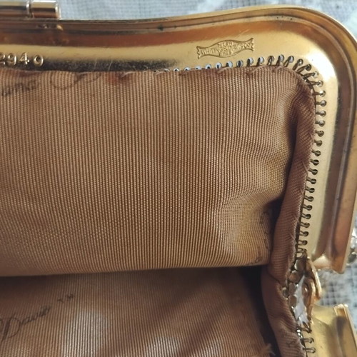 Vintage Whiting & Davis Evening Clutch bag like new, gold metal mesh