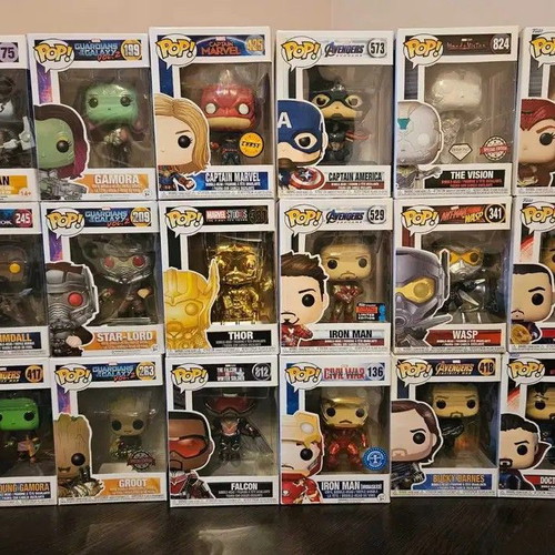 Marvel and DC Universe Funko Pop figures