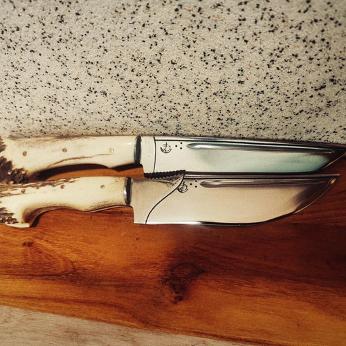 Handmade knives by Master Bai Dobri with Dulo family symbols