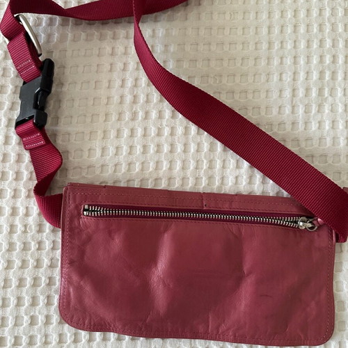 DKNY leather waist bag used, red collectible