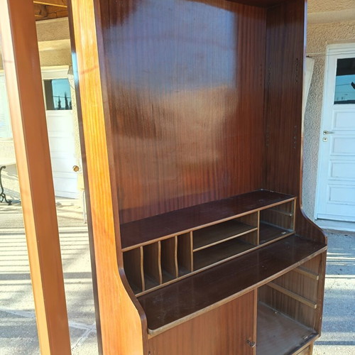 Wooden solid bookcase used, 2m height, 1m length, 45cm width
