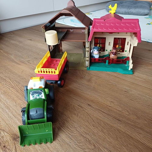Animal farm toy used with sounds and vehicles