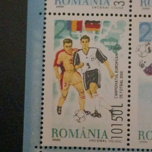 Romania Feuillet souvenir new, 2000 European football championship