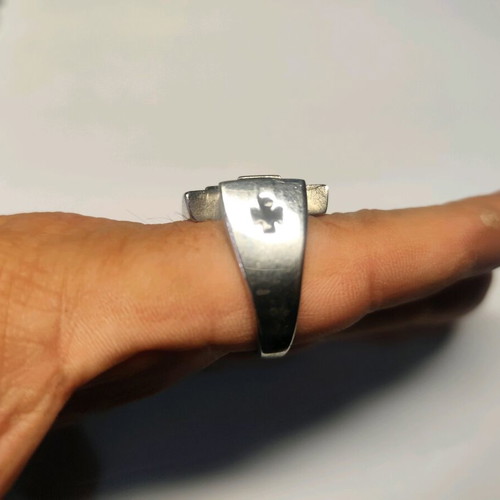 Biker ring Iron Cross used, silver