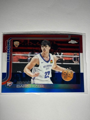 2025-26 Topps Chrome Brooks Barnhizer #295 Red White & Blue Refractor card like new