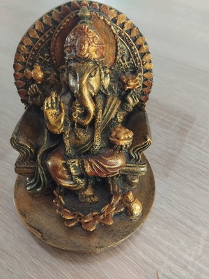 Ganesha God statue decorative figure with bronze finish