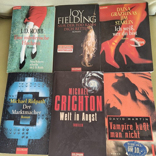 Six German novels like new, crime and fantasy