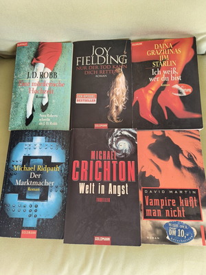 Six German novels like new, crime and fantasy