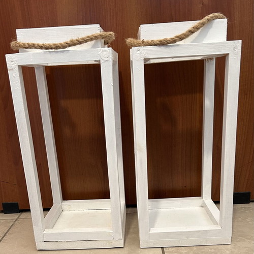 Decorative lanterns used, pack of 2, handmade, 46 cm height