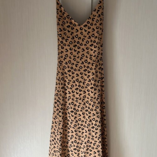 Sezane backless leopard dress, viscose