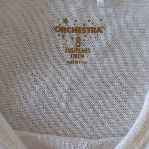 Orchestra Christmas shirt 128 cm like new, white for 8 years old