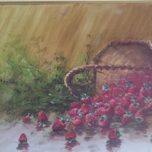 Painting Nikos Papadopoulos like new Still Life with Strawberries