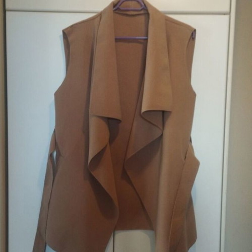 Women's vest one size like new, beige and brown, made in Italy