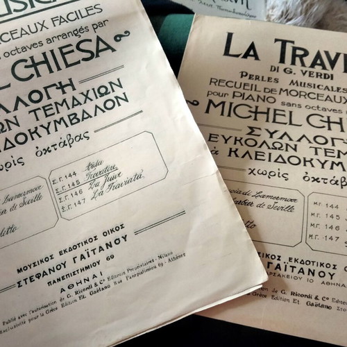 Vintage sheet music and music books used, classical, entechno, laiko, operettas