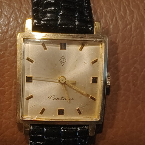 Centaur Vintage Square Mechanical Watch, Gold Tone